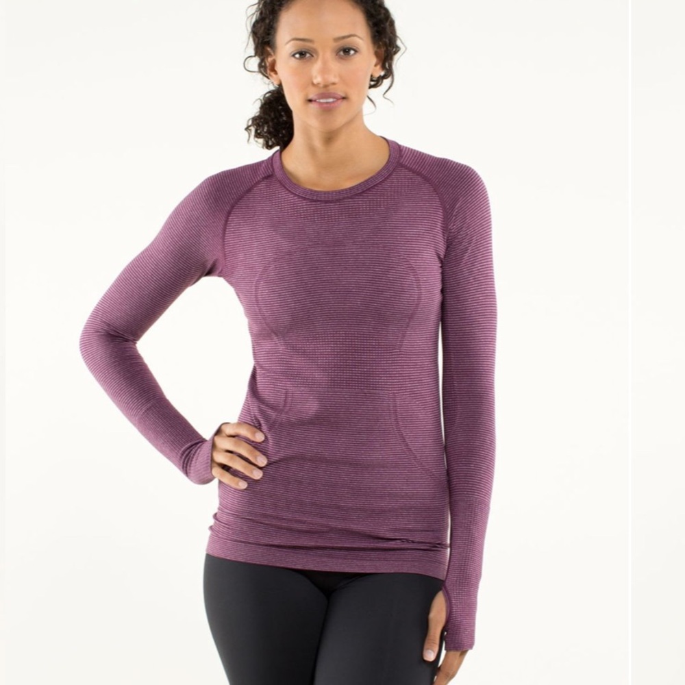 Lululemon Swiftly Tech Long Sleeve Heathered Plum Size 4 Style W3539S